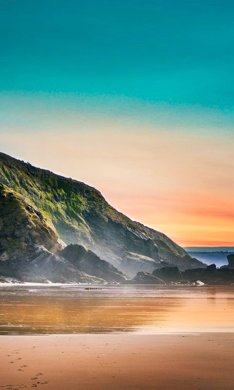 The stunning sunset wallpaper of Cornwall in the United Kingdom - Beach ...