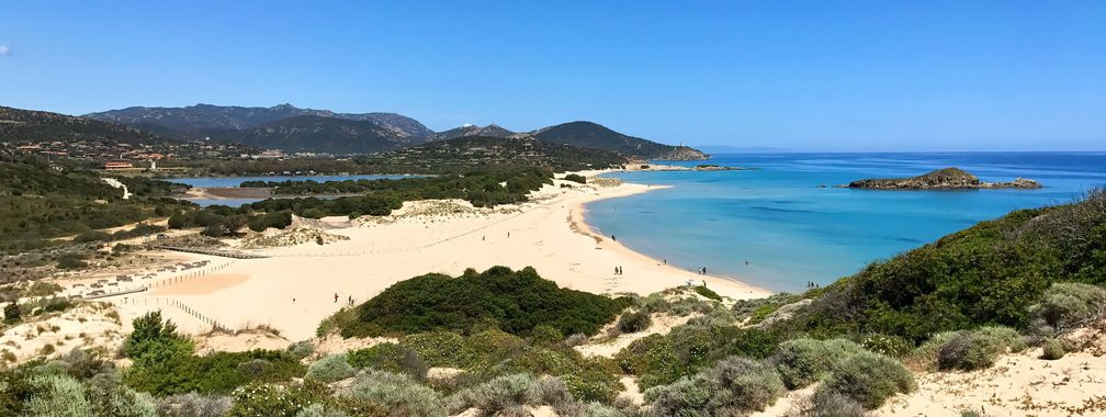 Chia Beach in the South of the Italian Island of Sardinia
