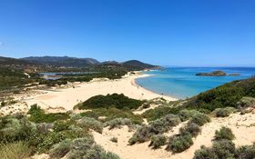 Chia Beach in the South of the Italian Island of Sardinia