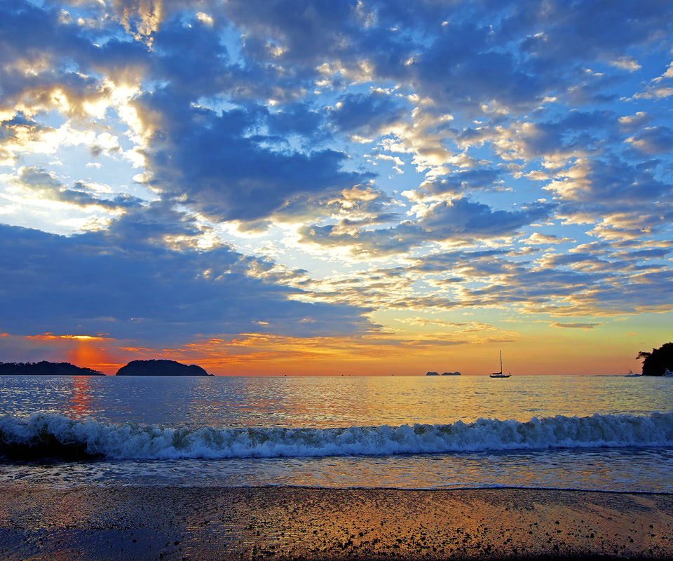 Wallpaper of colorful sunset in the Guancaste, Costa Rica - Beach ...