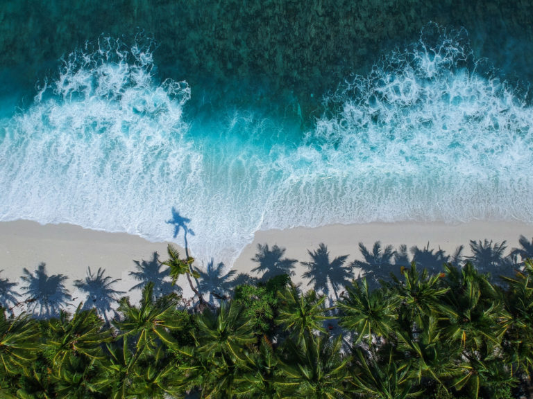 Breezy coast with amazing waves in Fuvahmulah city, Maldives - Beach ...